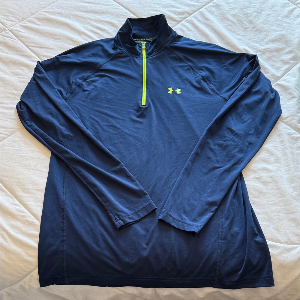 Under Armour Men's Blue Performance Jacket with Neon Accents